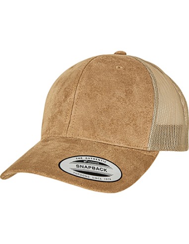 Y-6606SU-Suede Leather Trucker Cap